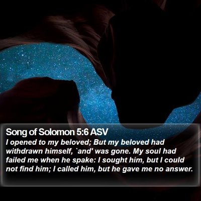 Song of Solomon 5:6 ASV Bible Verse Image