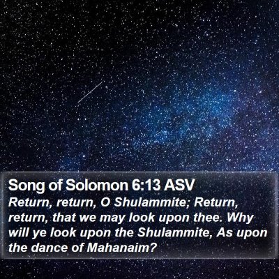 Song of Solomon 6:13 ASV Bible Verse Image