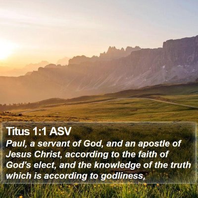 Titus 1:1 ASV Bible Verse Image