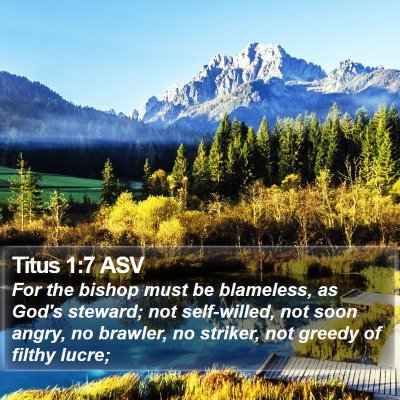 Titus 1:7 ASV Bible Verse Image