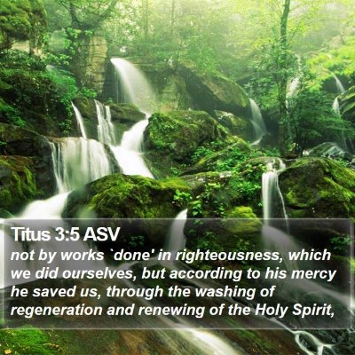 Titus 3:5 ASV Bible Verse Image