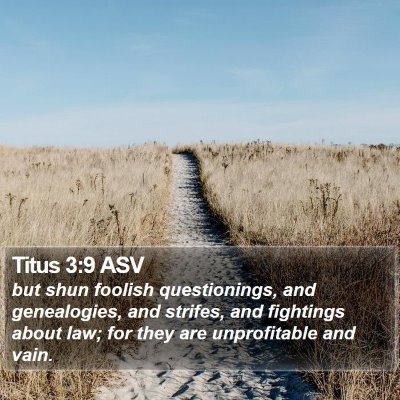 Titus 3:9 ASV Bible Verse Image