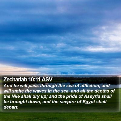 Zechariah 10:11 ASV Bible Verse Image