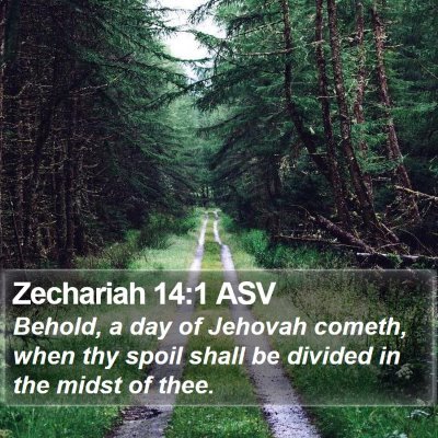 Zechariah 14:1 ASV Bible Verse Image