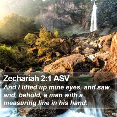 Zechariah 2:1 ASV Bible Verse Image