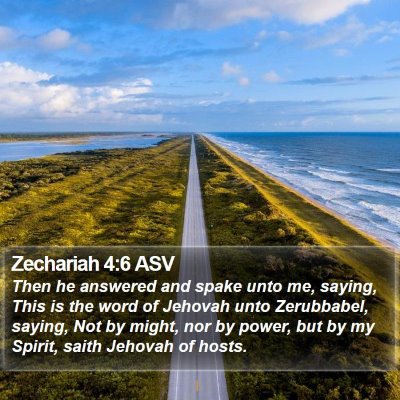 Zechariah 4:6 ASV Bible Verse Image