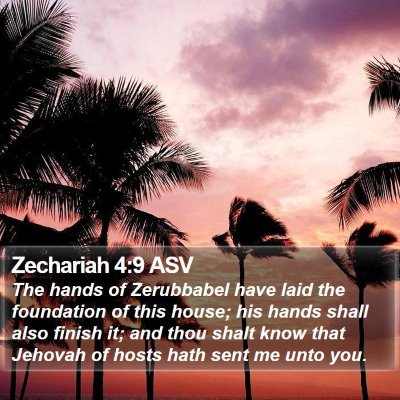 Zechariah 4:9 ASV Bible Verse Image