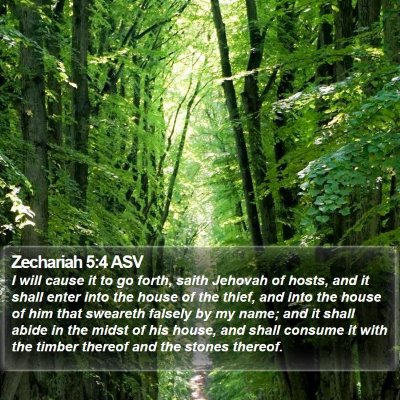 Zechariah 5:4 ASV Bible Verse Image