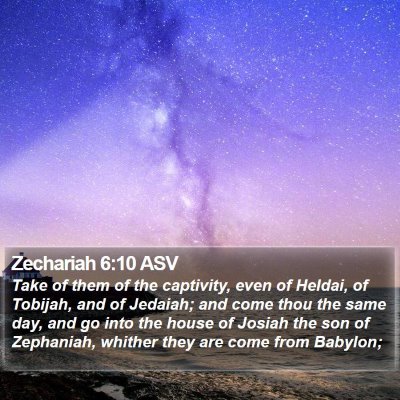 Zechariah 6:10 ASV Bible Verse Image