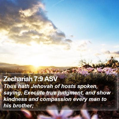 Zechariah 7:9 ASV Bible Verse Image