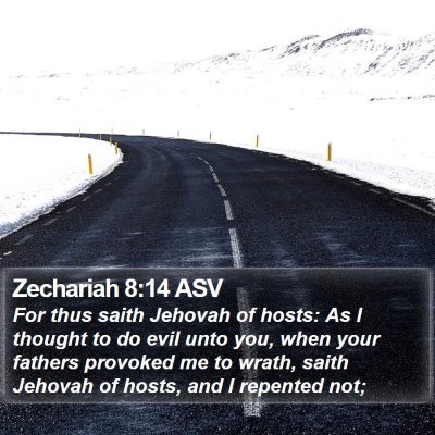 Zechariah 8:14 ASV Bible Verse Image