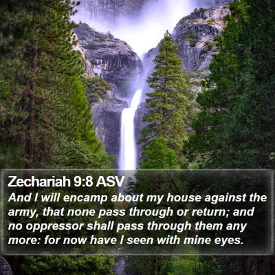 Zechariah 9:8 ASV Bible Verse Image