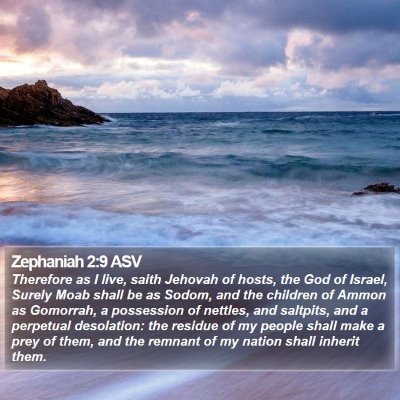 Zephaniah 2:9 ASV Bible Verse Image