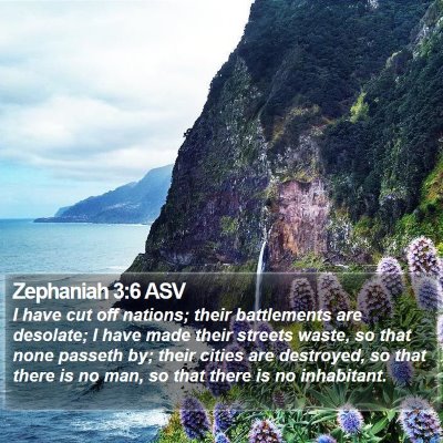 Zephaniah 3:6 ASV Bible Verse Image