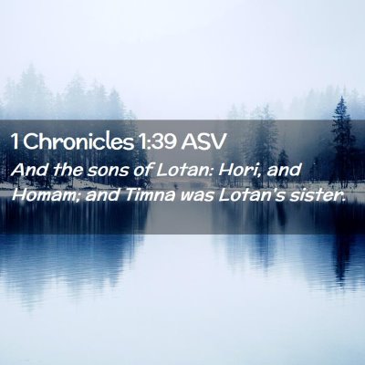 Picture 02 - 1 Chronicles 1:39 ASV - And the sons of Lotan: Hori, and Homam; and Timna - Bible Verse Picture