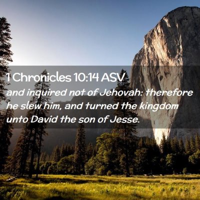 Picture 02 - 1 Chronicles 10:14 ASV - and inquired not of Jehovah: therefore he slew - Bible Verse Picture