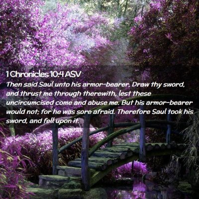 Picture 02 - 1 Chronicles 10:4 ASV - Then said Saul unto his armor-bearer, Draw thy - Bible Verse Picture