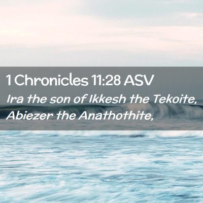Picture 02 - 1 Chronicles 11:28 ASV - Ira the son of Ikkesh the Tekoite, Abiezer the - Bible Verse Picture