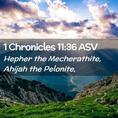 Picture 02 - 1 Chronicles 11:36 ASV - Hepher the Mecherathite, Ahijah the - Bible Verse Picture