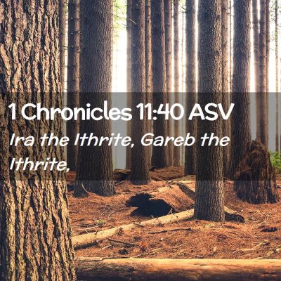 Picture 02 - 1 Chronicles 11:40 ASV - Ira the Ithrite, Gareb the - Bible Verse Picture