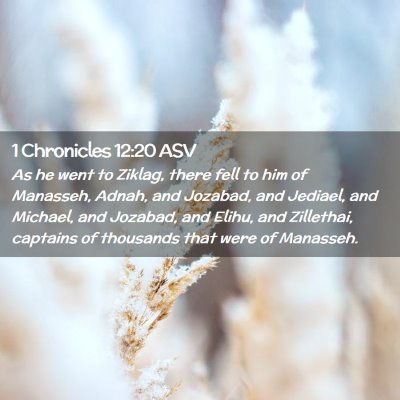 Picture 02 - 1 Chronicles 12:20 ASV - As he went to Ziklag, there fell to him of - Bible Verse Picture