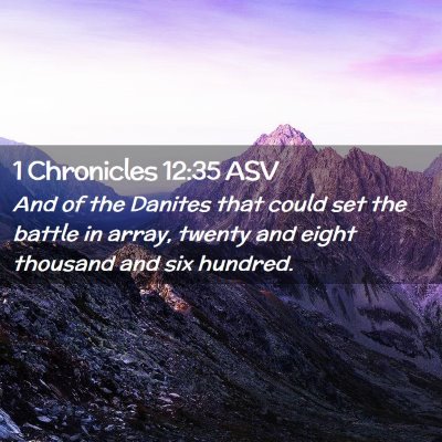Picture 02 - 1 Chronicles 12:35 ASV - And of the Danites that could set the battle in - Bible Verse Picture