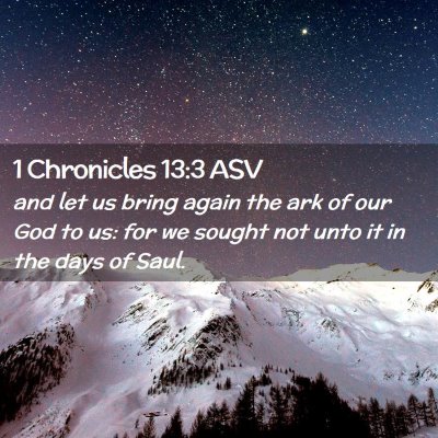 Picture 02 - 1 Chronicles 13:3 ASV - and let us bring again the ark of our God to us: - Bible Verse Picture