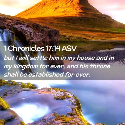 Picture 02 - 1 Chronicles 17:14 ASV - but I will settle him in my house and in my - Bible Verse Picture