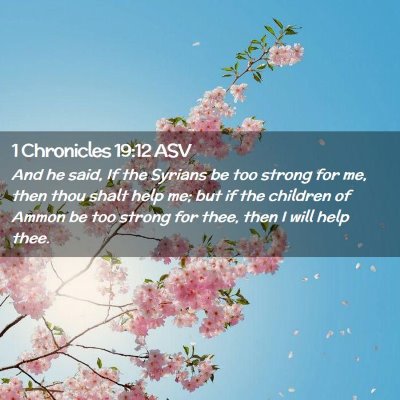Picture 02 - 1 Chronicles 19:12 ASV - And he said, If the Syrians be too strong for me, - Bible Verse Picture