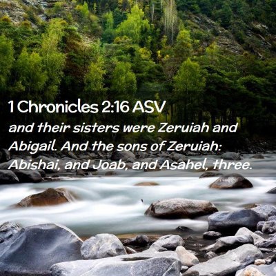 Picture 02 - 1 Chronicles 2:16 ASV - and their sisters were Zeruiah and Abigail. And - Bible Verse Picture