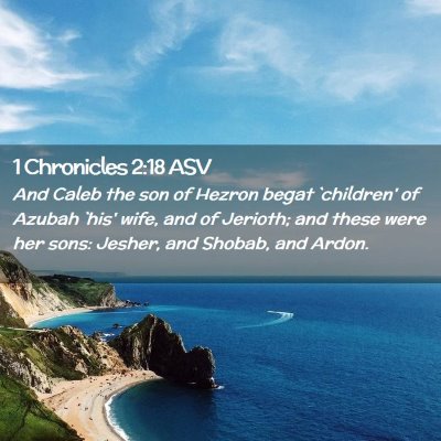 Picture 02 - 1 Chronicles 2:18 ASV - And Caleb the son of Hezron begat `children' of - Bible Verse Picture