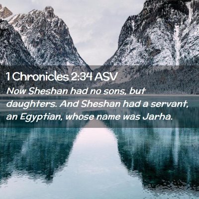Picture 02 - 1 Chronicles 2:34 ASV - Now Sheshan had no sons, but daughters. And - Bible Verse Picture