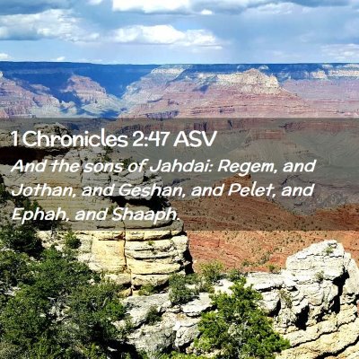 Picture 02 - 1 Chronicles 2:47 ASV - And the sons of Jahdai: Regem, and Jothan, and - Bible Verse Picture