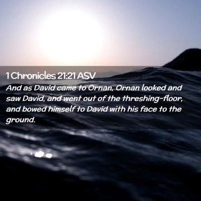 Picture 02 - 1 Chronicles 21:21 ASV - And as David came to Ornan, Ornan looked and saw - Bible Verse Picture