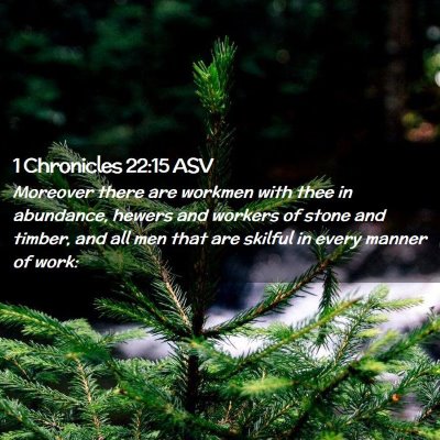 Picture 02 - 1 Chronicles 22:15 ASV - Moreover there are workmen with thee in - Bible Verse Picture