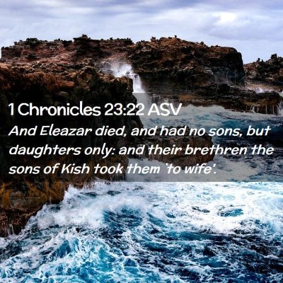 Picture 02 - 1 Chronicles 23:22 ASV - And Eleazar died, and had no sons, but daughters - Bible Verse Picture