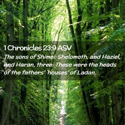 Picture 02 - 1 Chronicles 23:9 ASV - The sons of Shimei: Shelomoth, and Haziel, and - Bible Verse Picture
