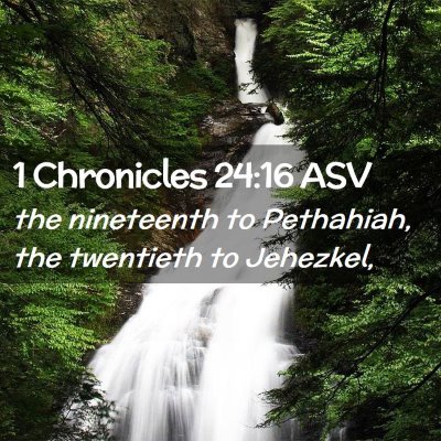 Picture 02 - 1 Chronicles 24:16 ASV - the nineteenth to Pethahiah, the twentieth to - Bible Verse Picture