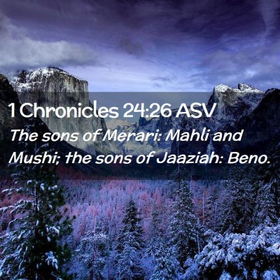 Picture 02 - 1 Chronicles 24:26 ASV - The sons of Merari: Mahli and Mushi; the sons of - Bible Verse Picture