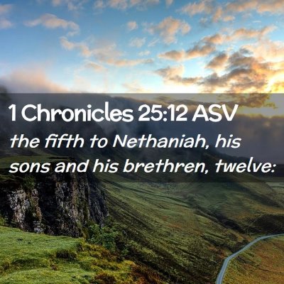 Picture 02 - 1 Chronicles 25:12 ASV - the fifth to Nethaniah, his sons and his - Bible Verse Picture