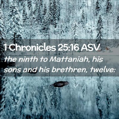 Picture 02 - 1 Chronicles 25:16 ASV - the ninth to Mattaniah, his sons and his - Bible Verse Picture