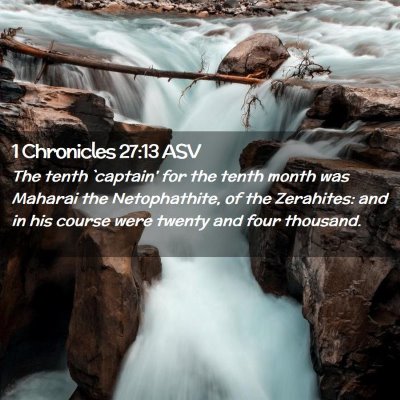 Picture 02 - 1 Chronicles 27:13 ASV - The tenth `captain' for the tenth month was - Bible Verse Picture
