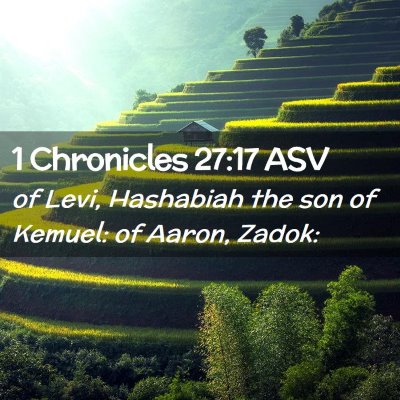 Picture 02 - 1 Chronicles 27:17 ASV - of Levi, Hashabiah the son of Kemuel: of Aaron, - Bible Verse Picture