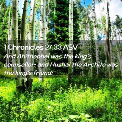 Picture 02 - 1 Chronicles 27:33 ASV - And Ahithophel was the king's counsellor: and - Bible Verse Picture