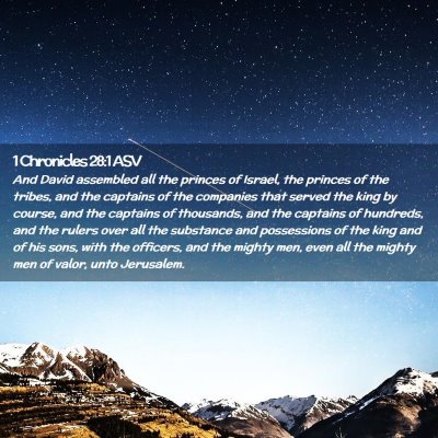Picture 02 - 1 Chronicles 28:1 ASV - And David assembled all the princes of Israel, - Bible Verse Picture