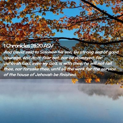 Picture 02 - 1 Chronicles 28:20 ASV - And David said to Solomon his son, Be strong and - Bible Verse Picture