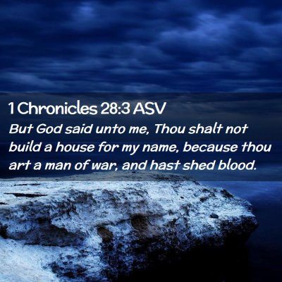 Picture 02 - 1 Chronicles 28:3 ASV - But God said unto me, Thou shalt not build a - Bible Verse Picture