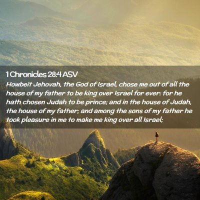 Picture 02 - 1 Chronicles 28:4 ASV - Howbeit Jehovah, the God of Israel, chose me out - Bible Verse Picture