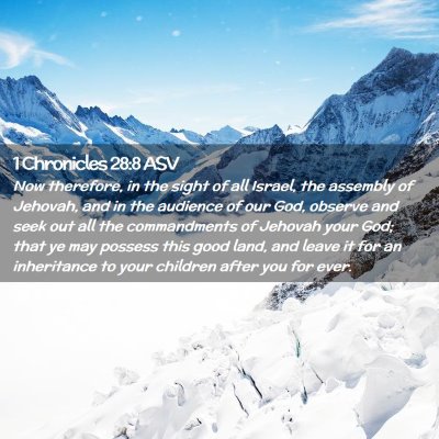 Picture 02 - 1 Chronicles 28:8 ASV - Now therefore, in the sight of all Israel, the - Bible Verse Picture