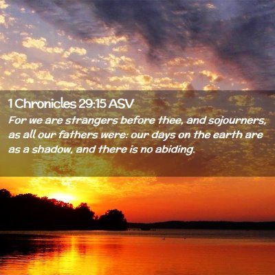 Picture 02 - 1 Chronicles 29:15 ASV - For we are strangers before thee, and sojourners, - Bible Verse Picture